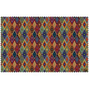 Nappe en Velours Élégance Persane avec Design en Diamant
