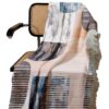 Plaid en Velours Doux & Léger pour Canapé Motif Abstrait Crème