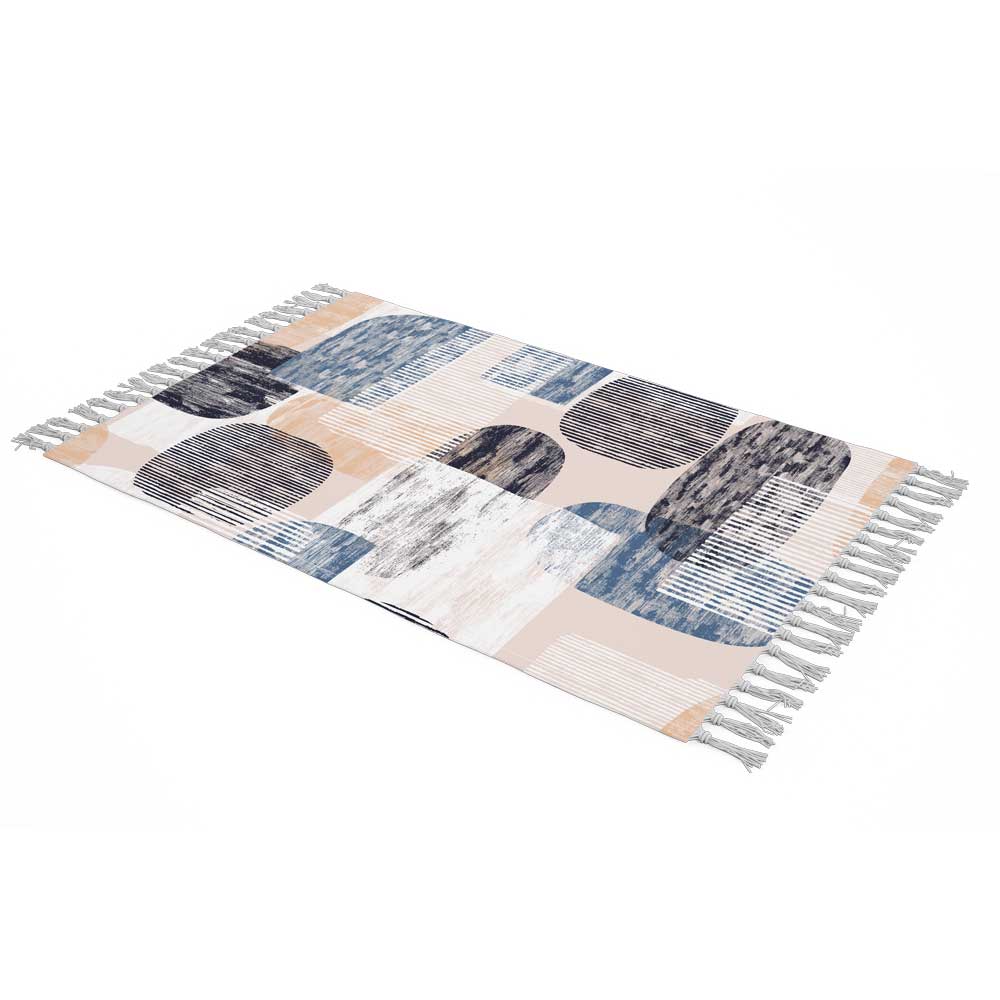 Plaid en Velours Doux & Léger pour Canapé Motif Abstrait Crème