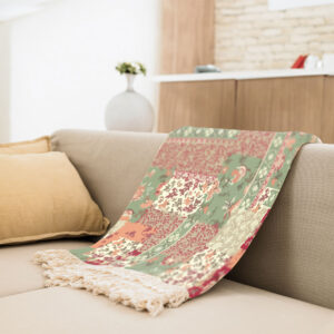 Plaid en Velours Doux & Léger pour Canapé Modèle Floral