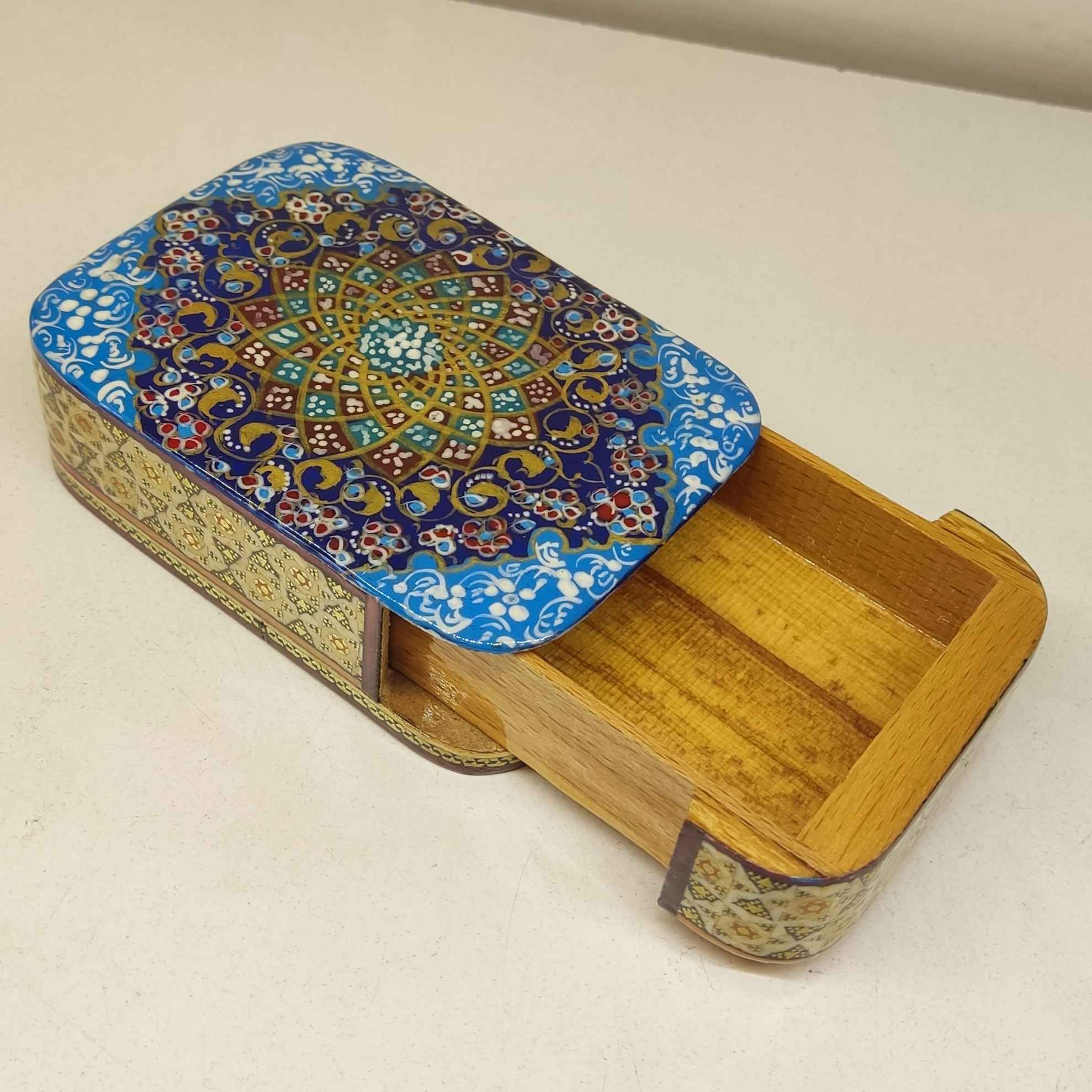 Boîte à cartes en bois persan – Émaillage Khatam Artistique