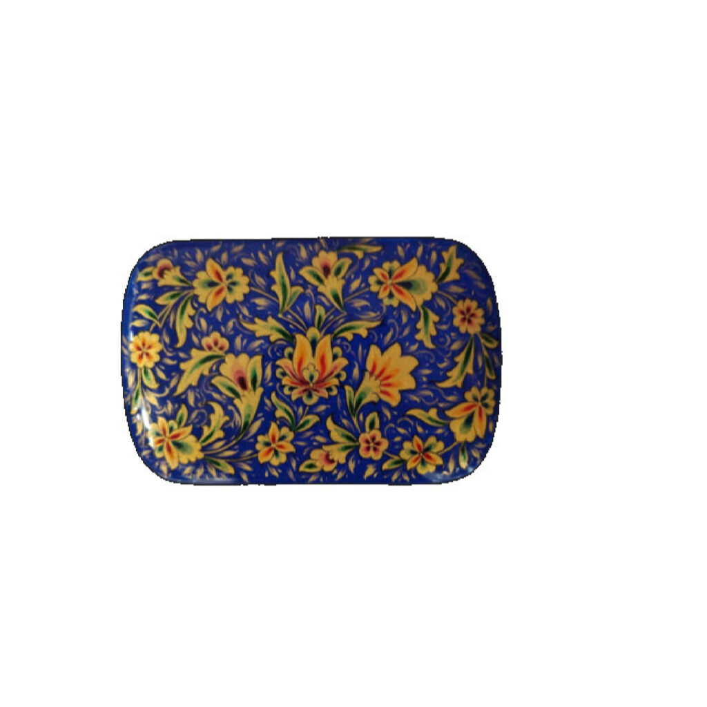 Boîte à cartes en bois persan - Émaillage Khatam Fleur