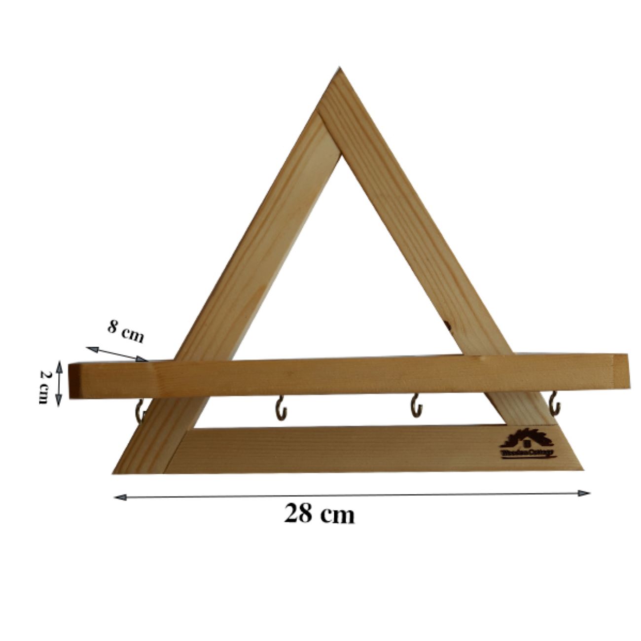Porte-clés mural décoratif et fait main avec 4 crochets