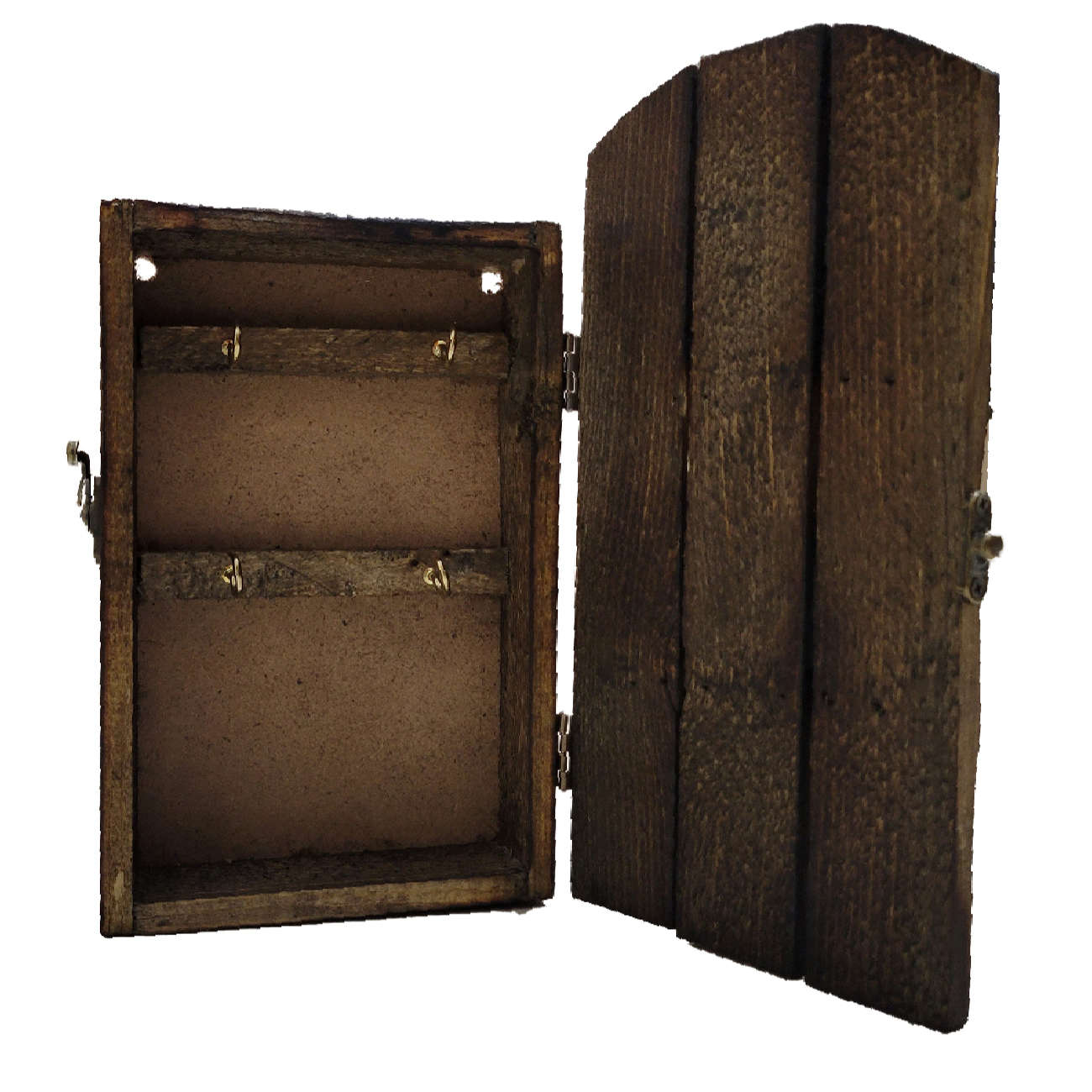 Porte-clés mural en bois persan fait main avec design de porte de vieille maison traditionnelle