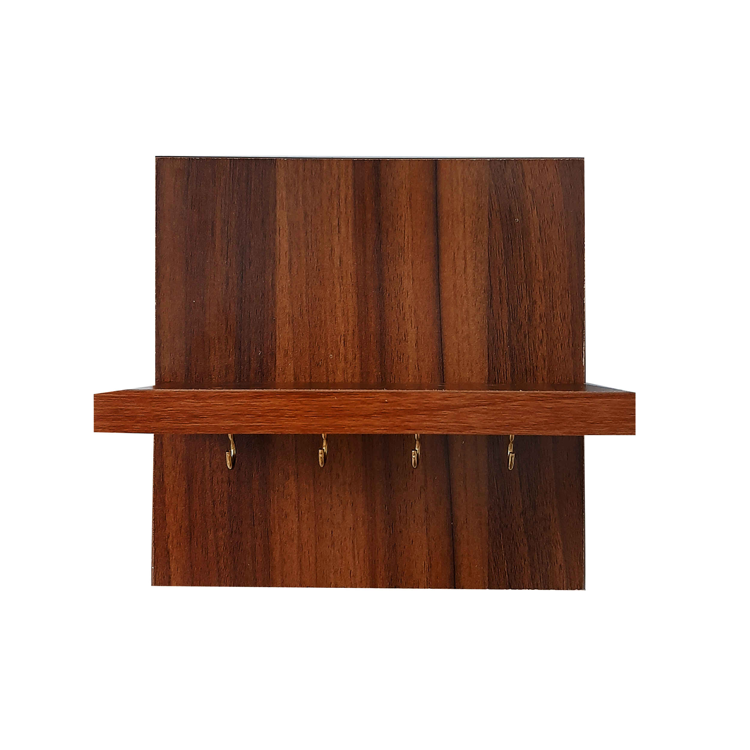 Porte-clés mural décoratif et fait main avec étagère & 4 crochets