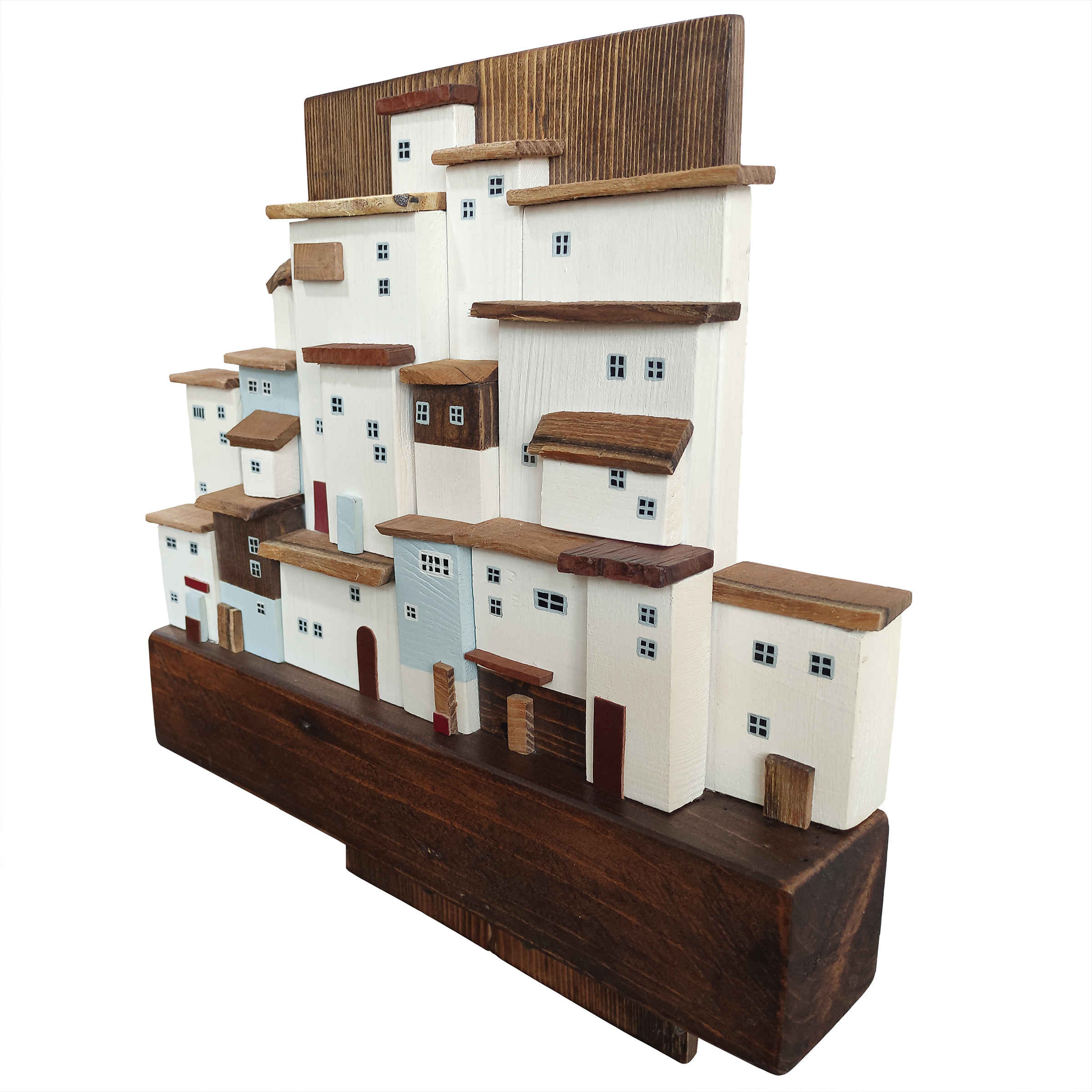 Porte-clés mural décoratif et fait main avec design Village