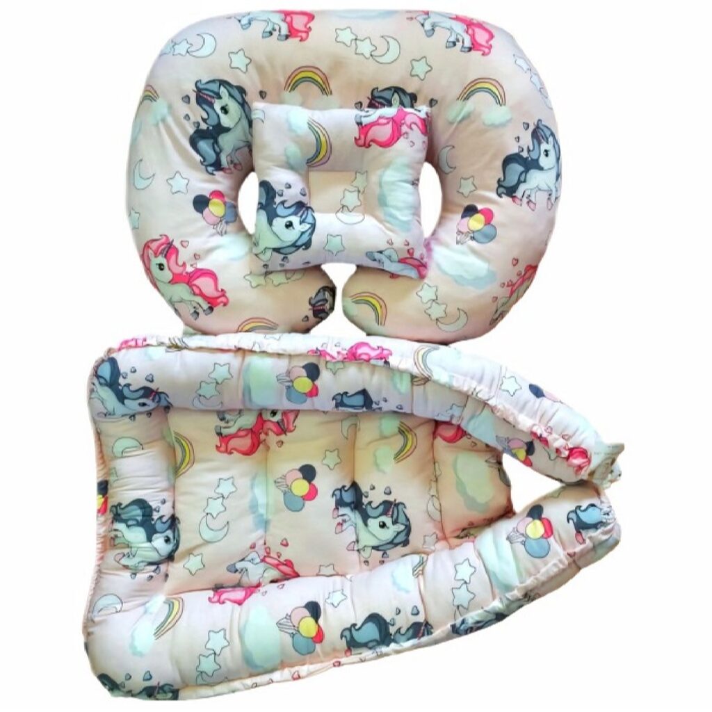 Ensemble de baby lounger en coton 3 pièces Modèle Licorne