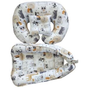 Ensemble de nid pour bébé en coton 3 pièces avec design Animal