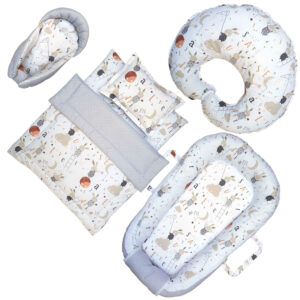 Ensemble de literie pour bébé en coton 6 pièces avec design Petit Lapin