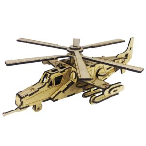Kit de Modèle Puzzle 3D en Bois 64-Pièces – Hélicoptère d’attaque