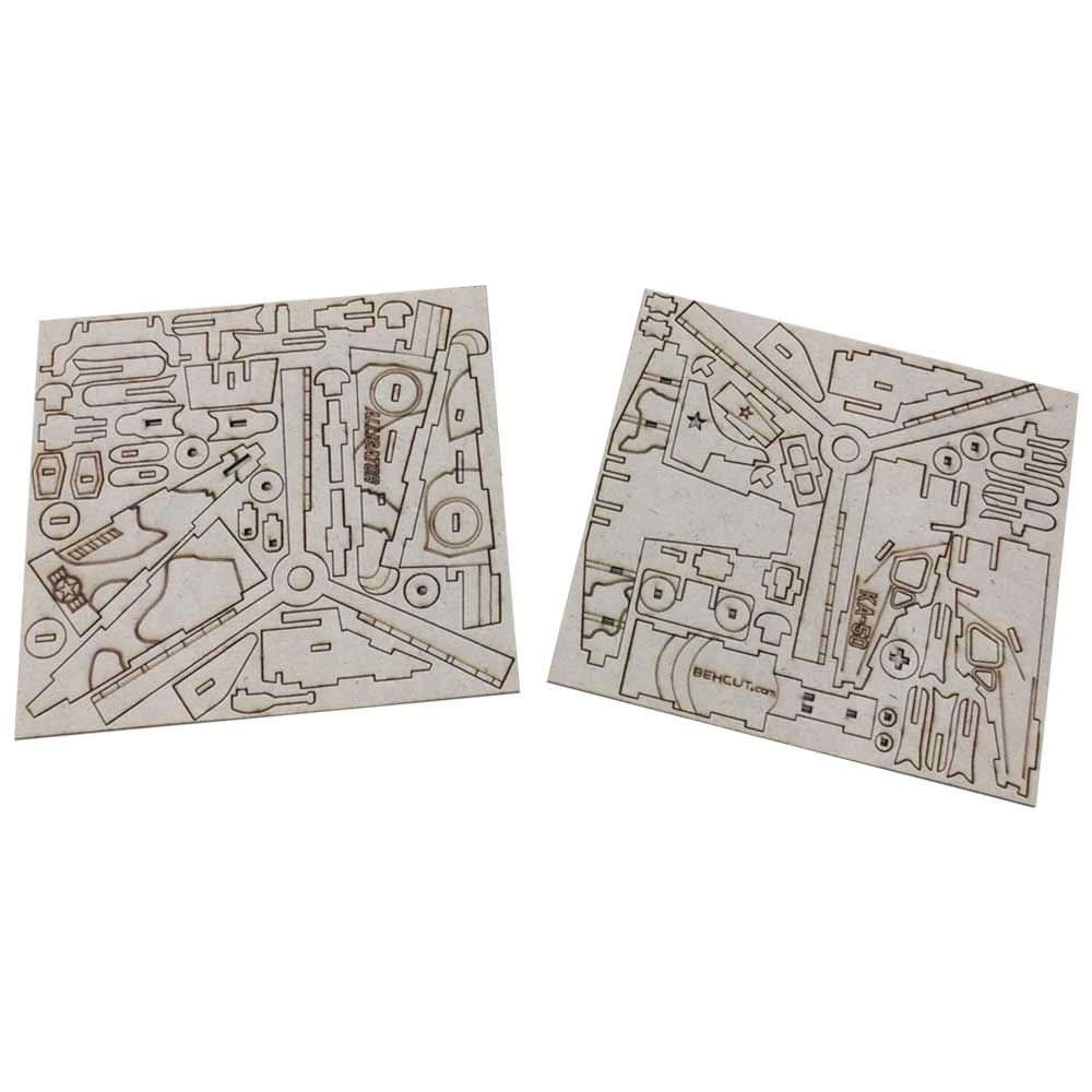 Kit de Modèle Puzzle 3D en Bois 64-Pièces – Hélicoptère d’attaque