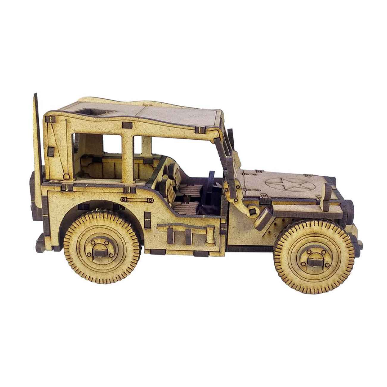 Kit de Modèle Puzzle 3D en Bois 78-Pièces – Jeep militaire