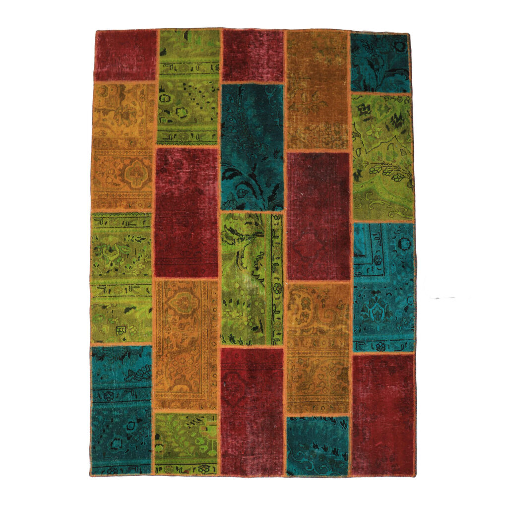 Tapis persan original en laine noué à la main géométrique