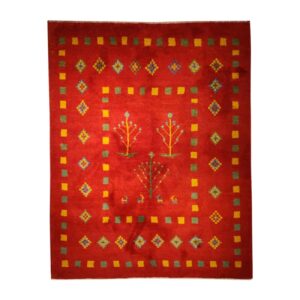 Tapis Gabbeh en laine persane authentique véritablement tissé à la main bordé