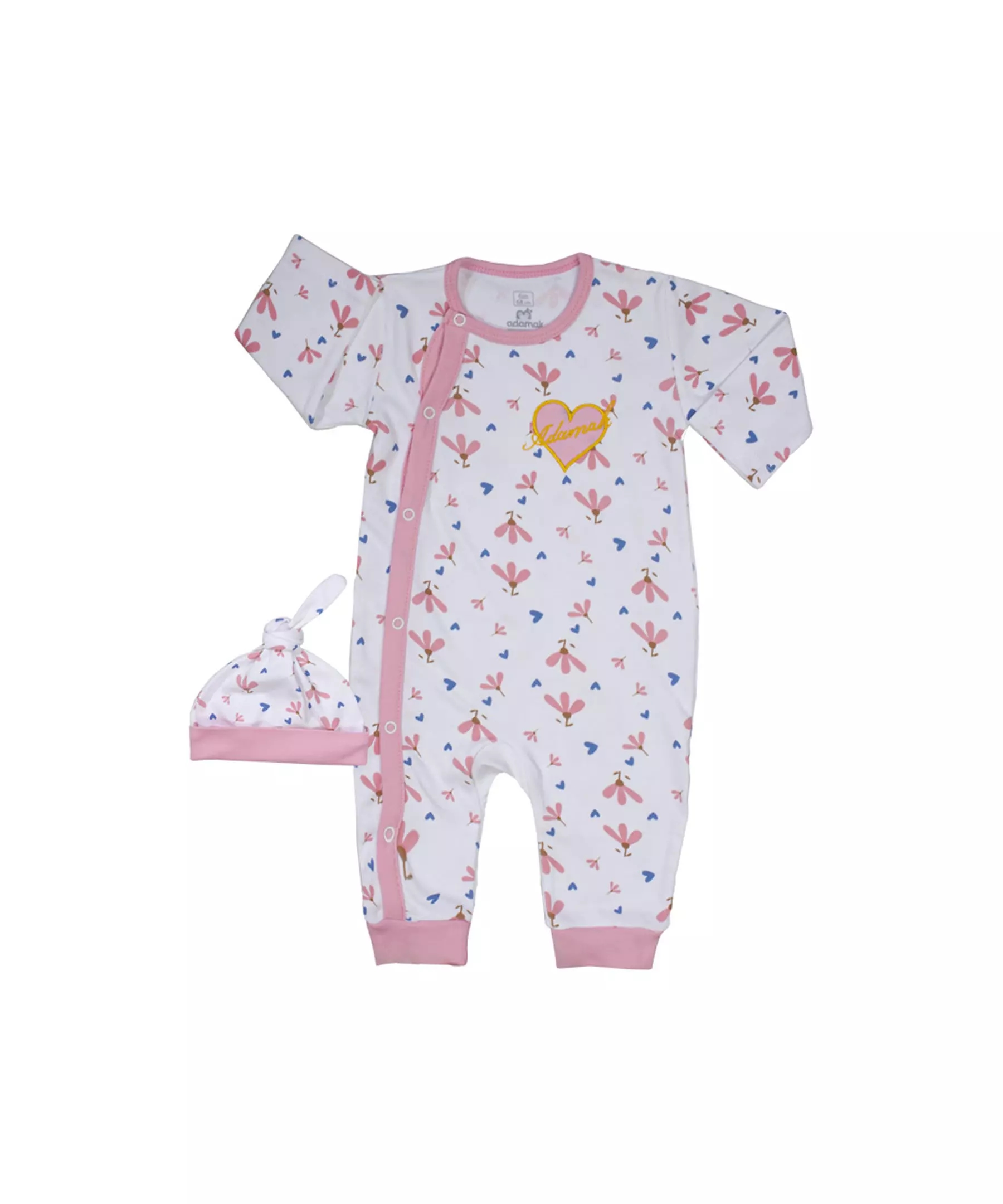 Combinaison à manches longues pour bébé fille avec bonnet