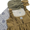Ensemble robe salopette pour fille avec un mini sac au design Lapin
