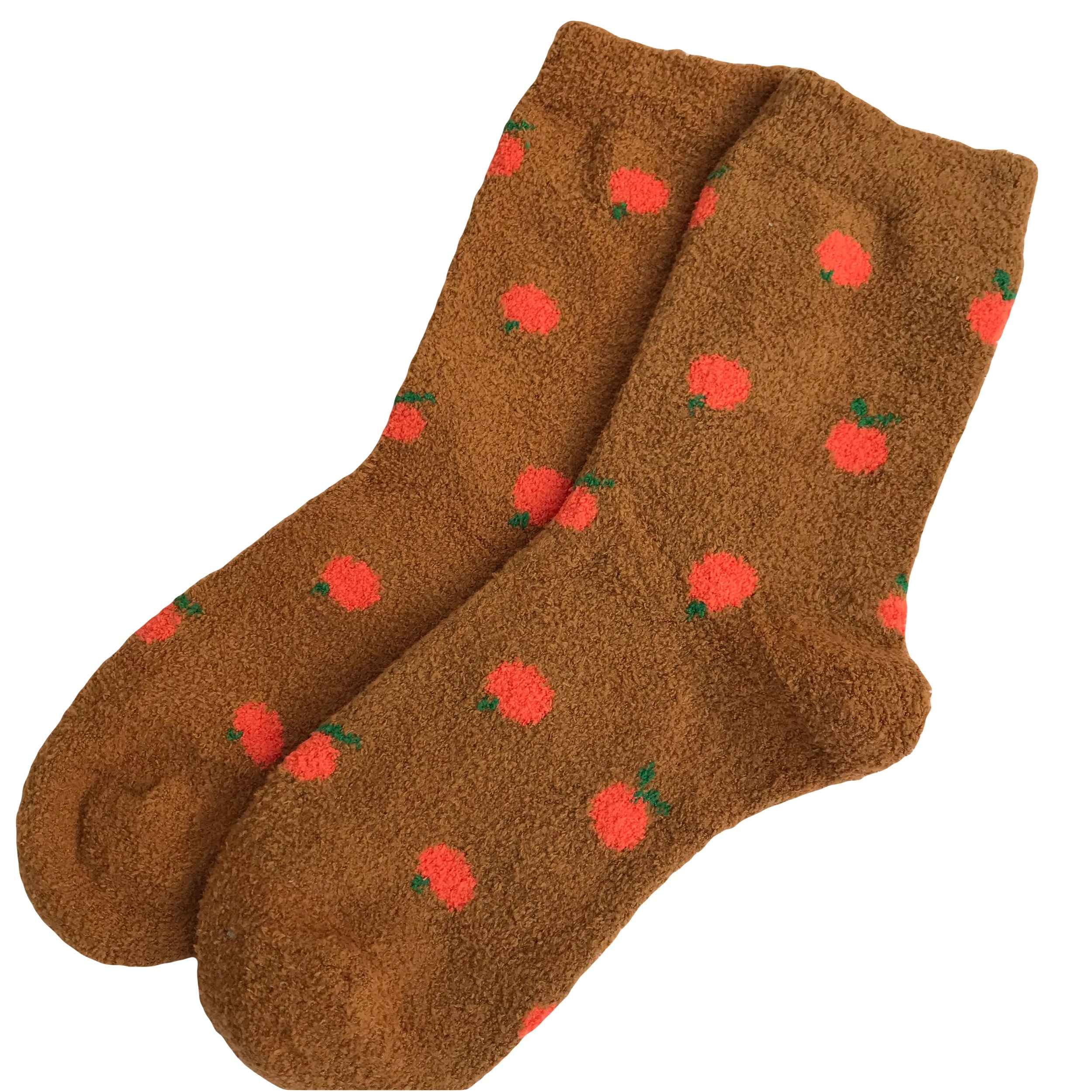 Chaussettes boucle pour femmes avec design de cerise