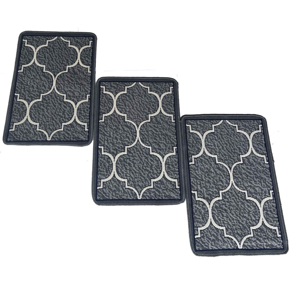 Marches d’escalier en tapis antidérapantes pour intérieur (lot de 3)