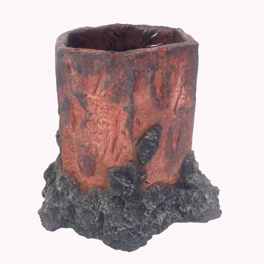 Vase en béton fait main avec design tronc d'arbre pour maison moderne