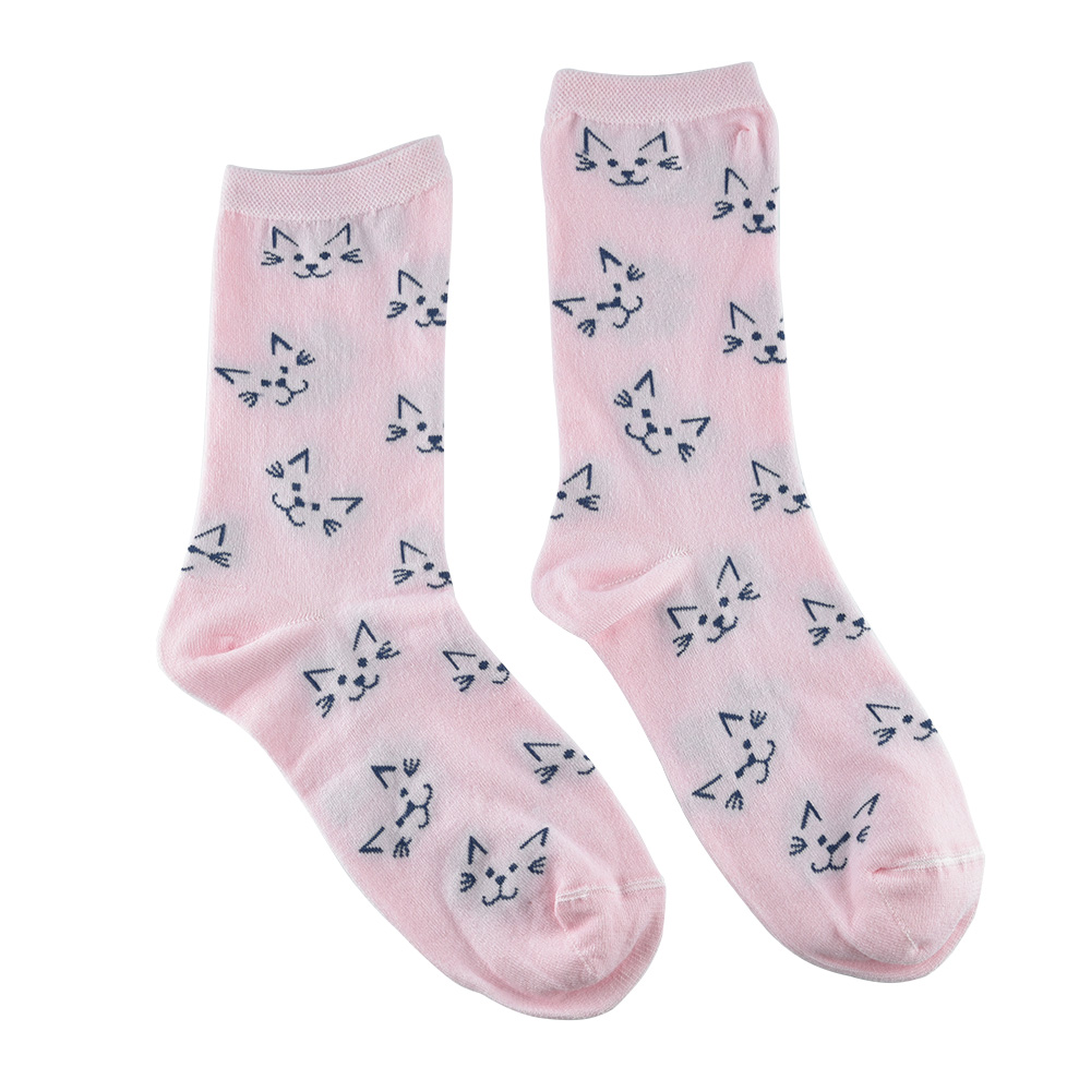 Chaussettes en coton pour femmes modèle chat