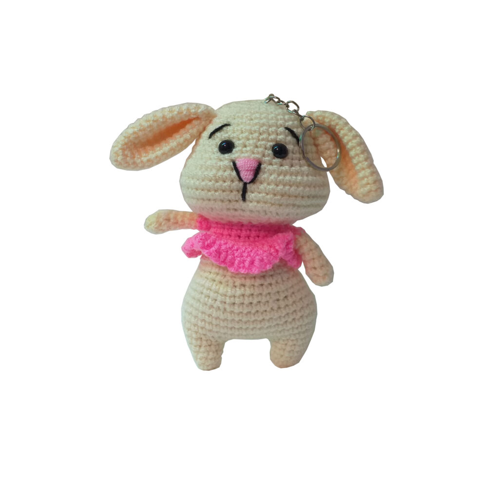 Porte-clés crochet fait main - Forme d'animal lapin