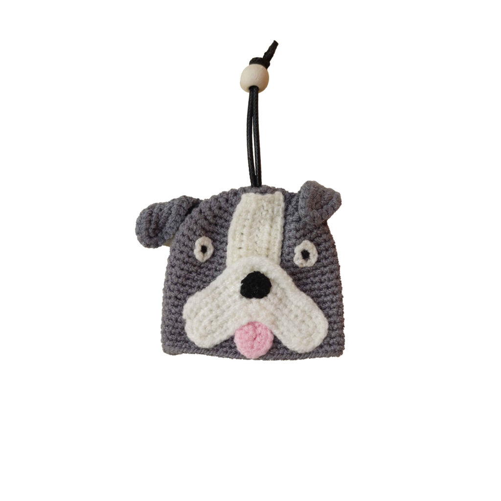 Porte-clés crochet fait main - Forme d'animal chien