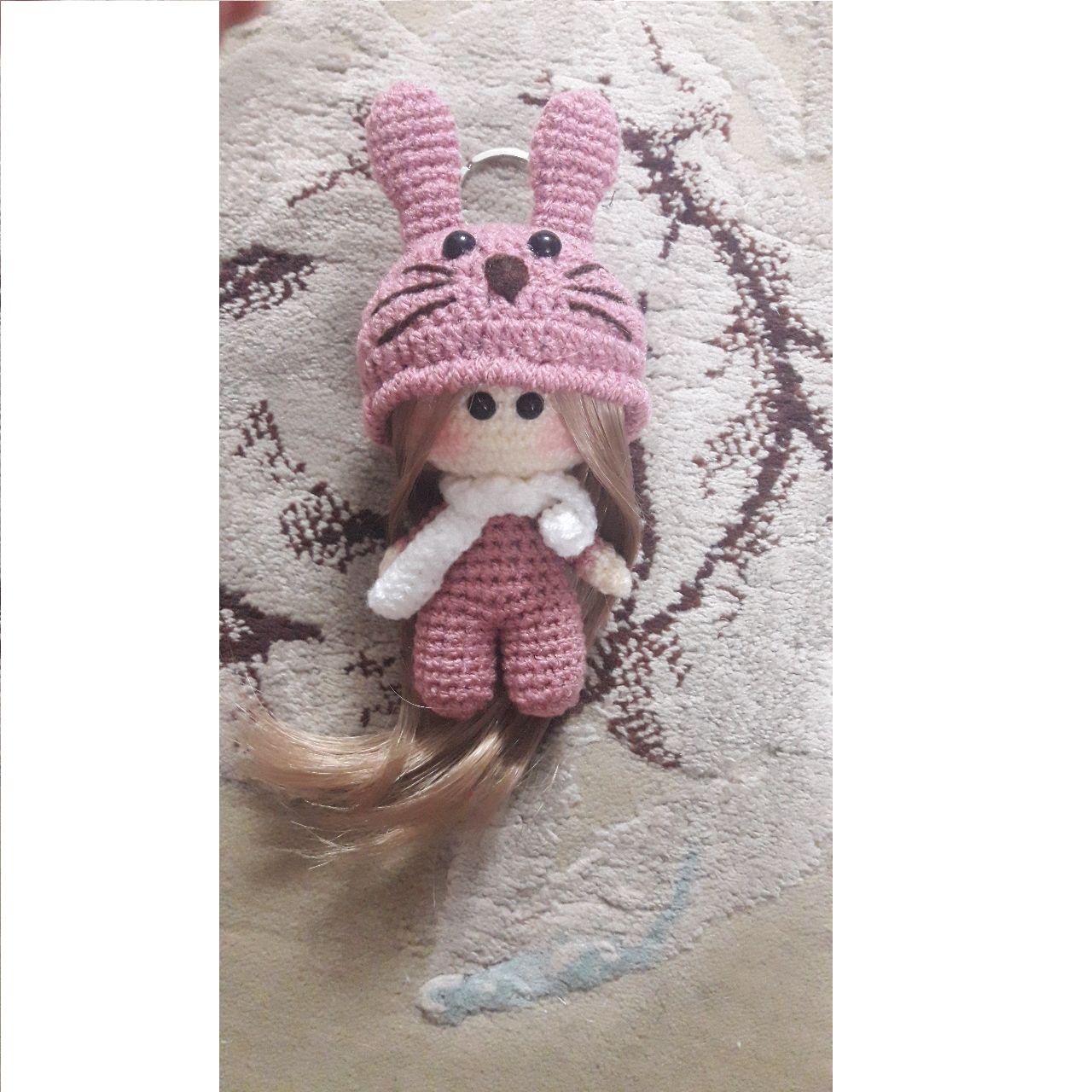 Porte-clés crochet fait main – Design de poupée fille sucrée