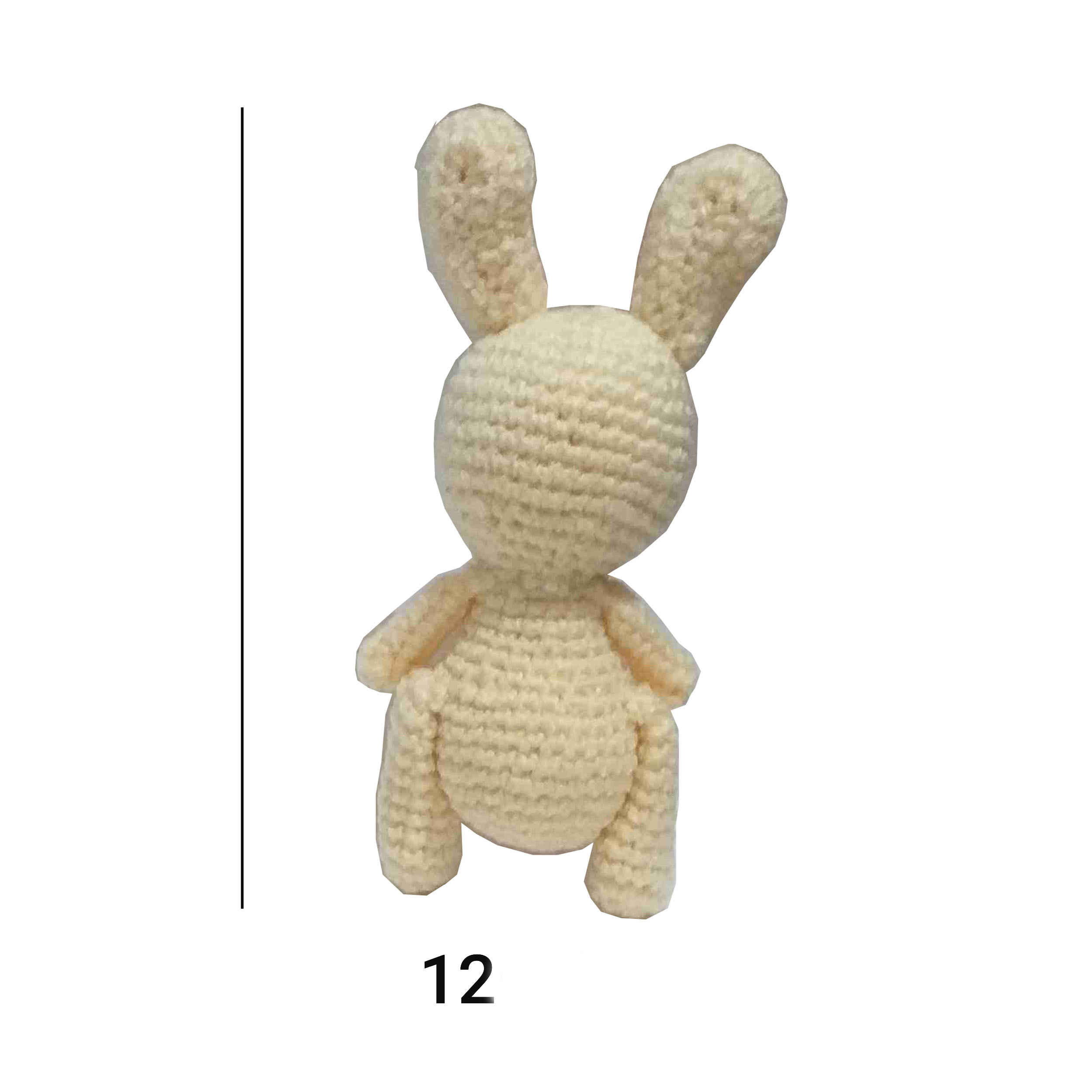 Porte-clés crochet fait main – Forme d’animal lapin jaune