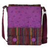 Sac bandoulière avec motif floral rayé en violet pour femmes