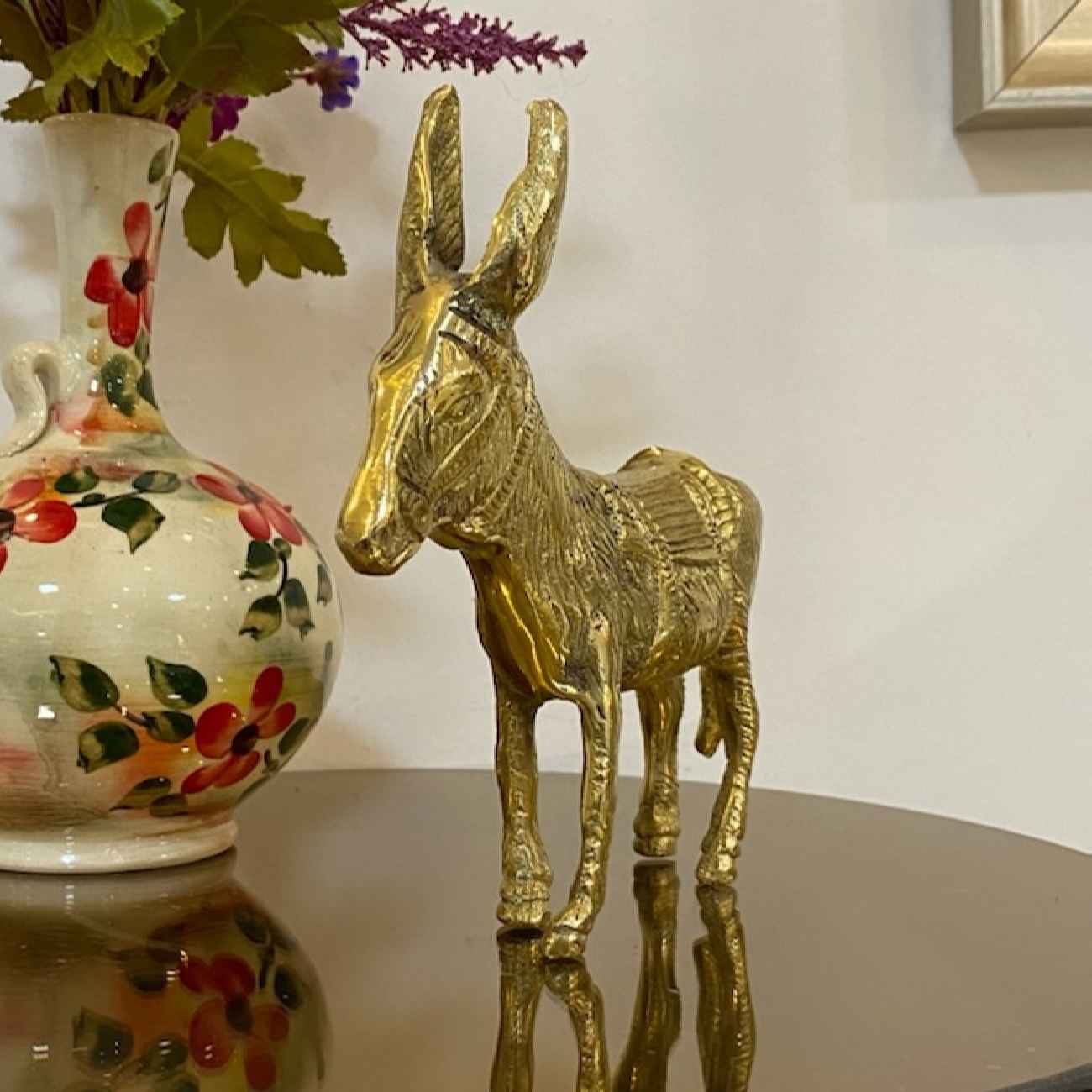 Figurine décorative d’âne en laiton – Décoration rustique de ferme