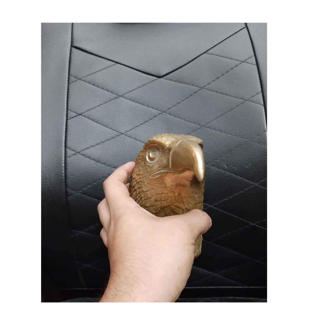 Figurine décorative de tête d’aigle en laiton – Sculpture d’oiseau majestueux