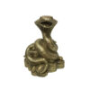 Figurine décorative de serpent en laiton enroulé sur de l'argent - Art symbolique de reptile