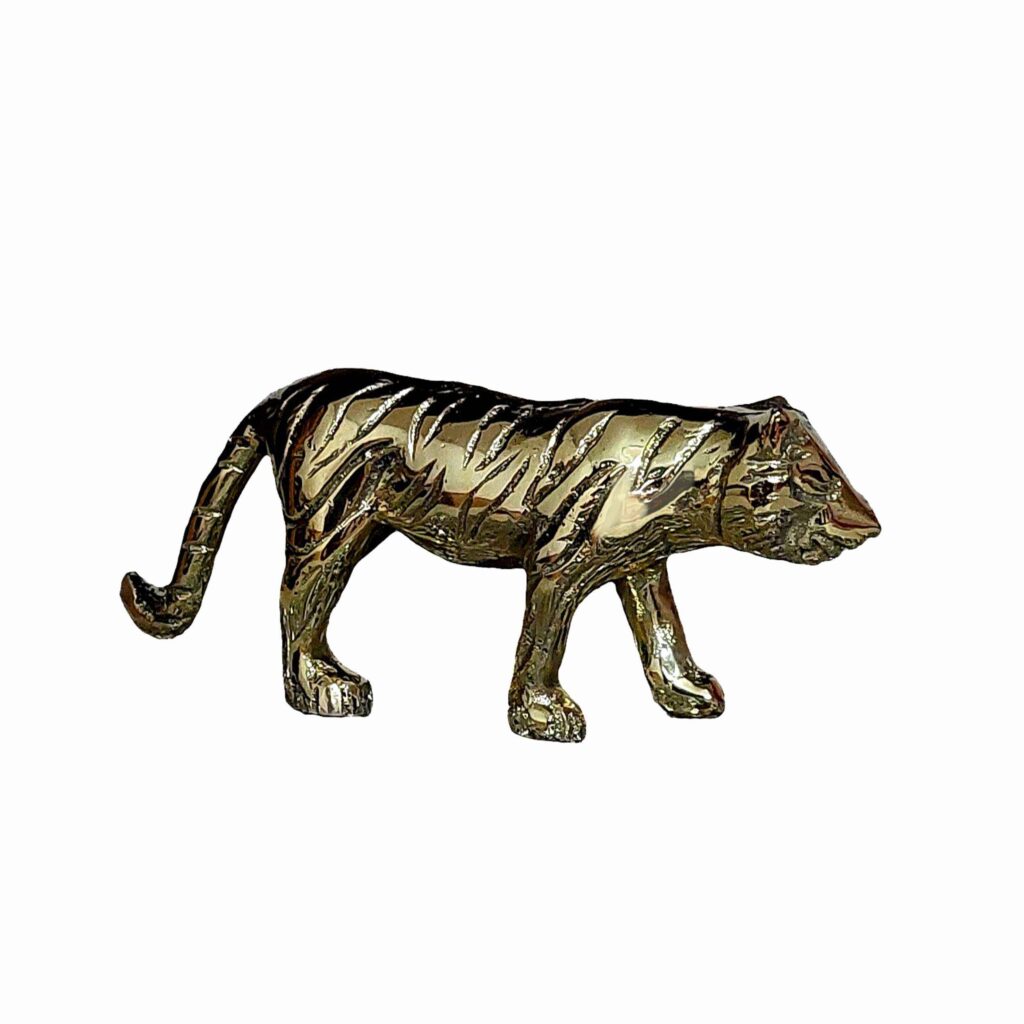 Figurine décorative de tigre en laiton - Décoration artistique d'animal sauvage