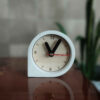 Horloge de bureau en béton fait main - Minimaliste ronde grise