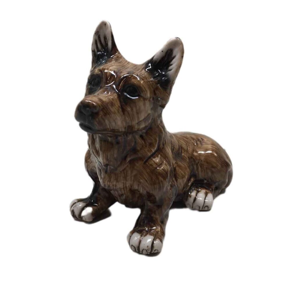 Figurine décorative de chien assis - Sculpture charmante d'animal de compagnie