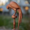 Figurine décorative d'oiseau en bois - Décoration artisanale naturelle pour la maison