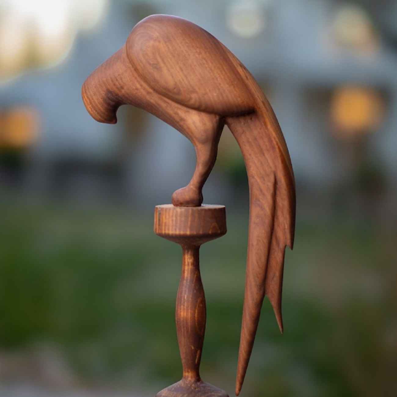 Figurine décorative d’oiseau en bois – Décoration artisanale naturelle pour la maison
