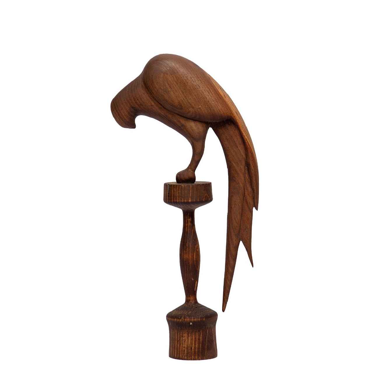 Figurine décorative d'oiseau en bois - Décoration artisanale naturelle pour la maison