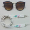 Sangle de lunettes – Broderie artisanale florale