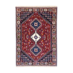 Tapis persan authentique avec laine noué à la main Qashqai rouge