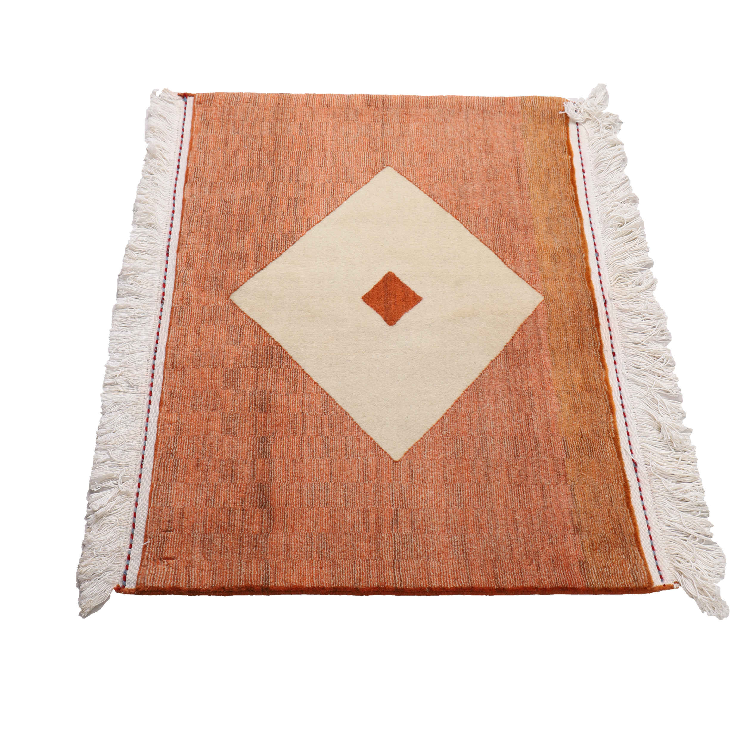 Tapis en laine Gabbeh persan authentique tissé à la main en Fars géométrique