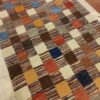 Tapis en laine Gabbeh persan authentique tissé à la main à carreaux
