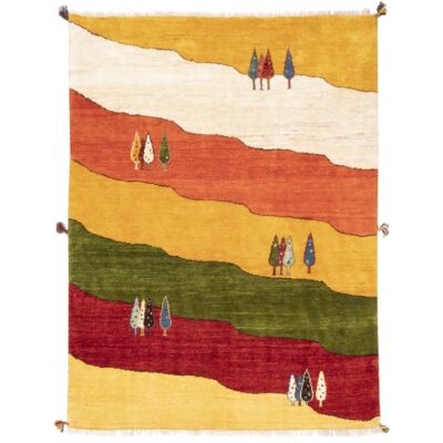 Tapis Gabbeh persan Arbre de Vie authentique - Multicolore, Laine