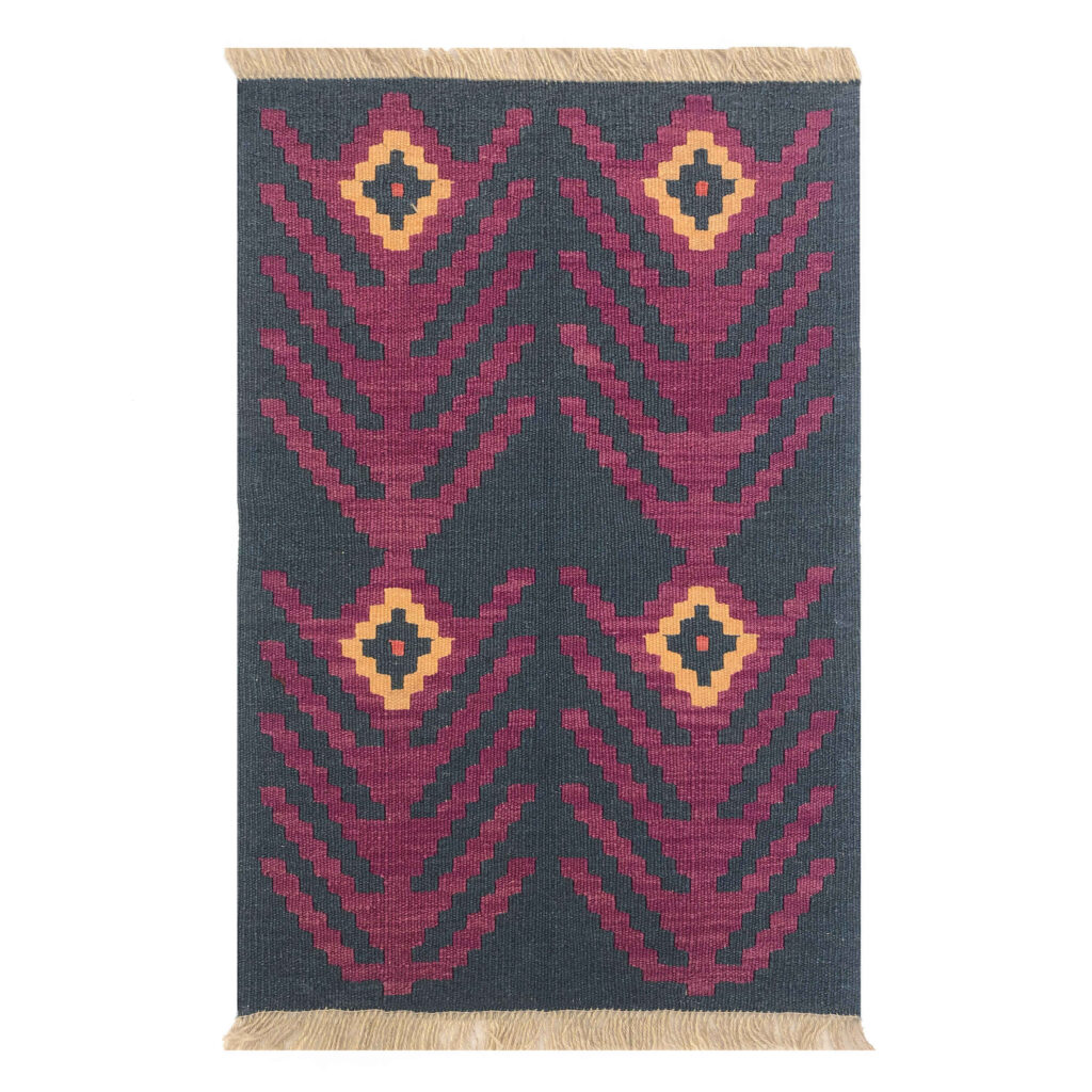 Tapis en laine Kilim persan authentique tissé à la main en Fars Qashqai