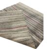 Tapis Kilim en laine persane véritablement tissé à la main rayé crème
