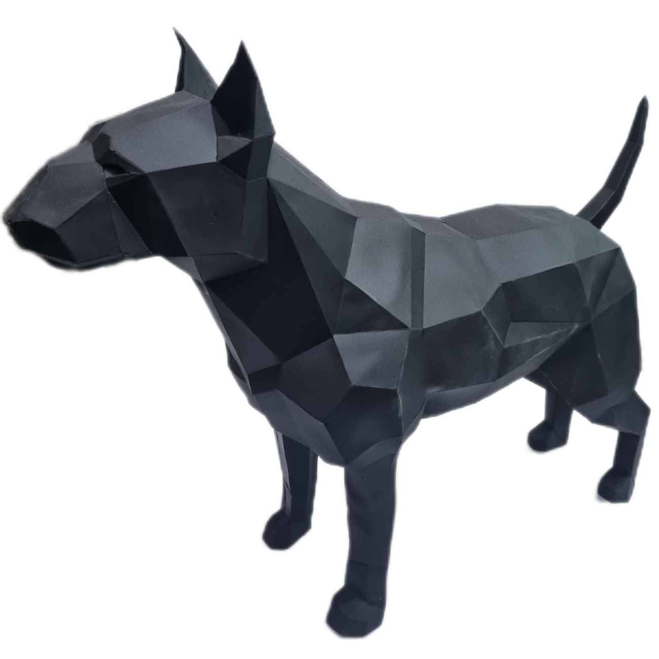 Figurine géométrique de Doberman cubisme - Sculpture artisanale unique