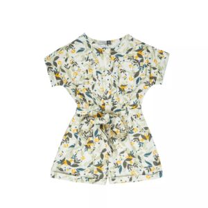 Baby Girl’s Romper with Leafy Design