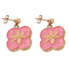 Boucles d'oreilles pendantes plaquées or, motif floral pour femmes