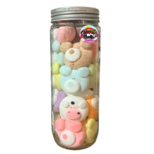 Paquet de guimauves halal – Forme d’animaux mignons dans un pot (130g)