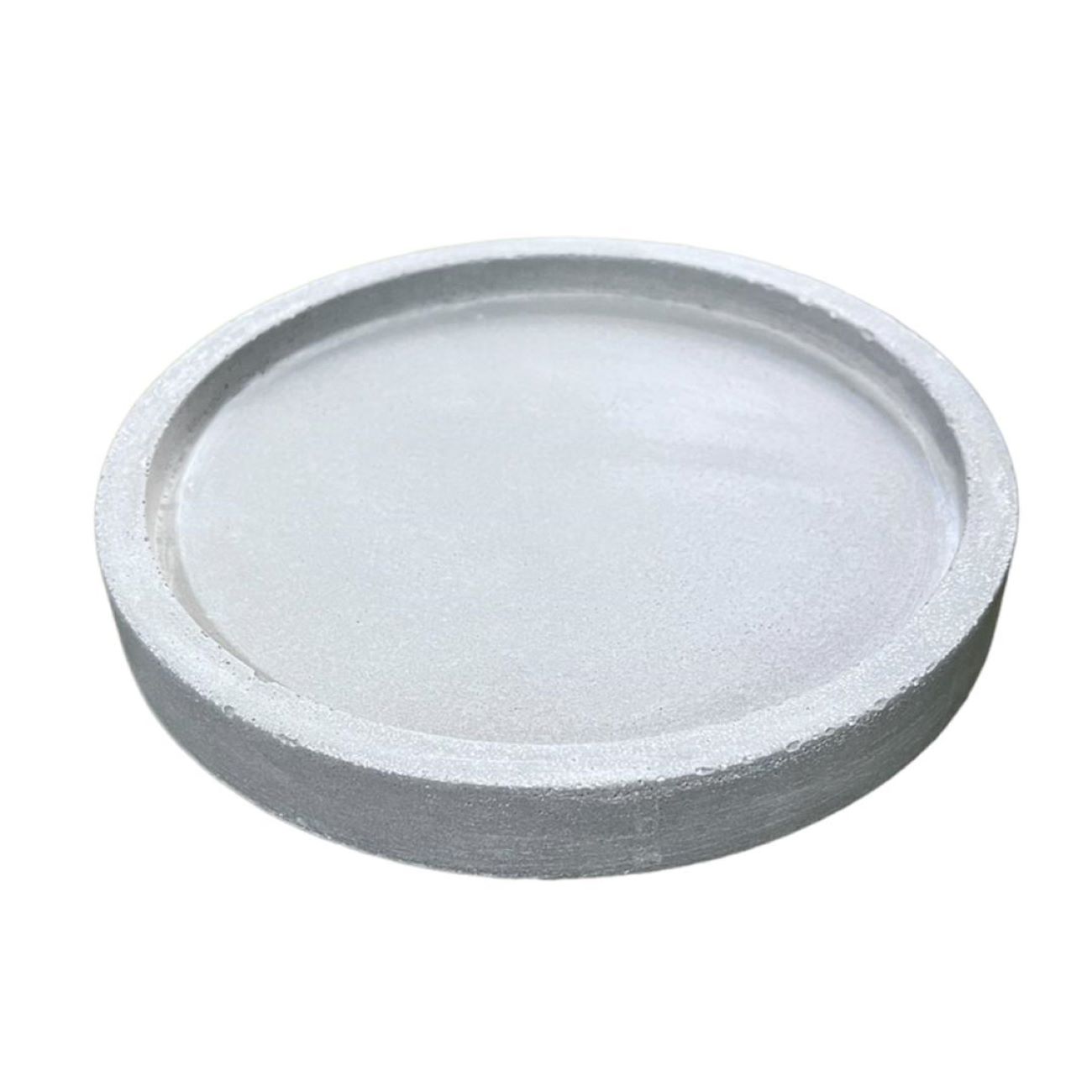 Plateau de service en béton artisanal blanc minimaliste décoratif